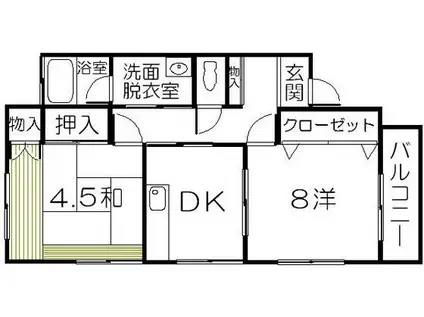 コーポなごみ(2K/1階)の間取り写真