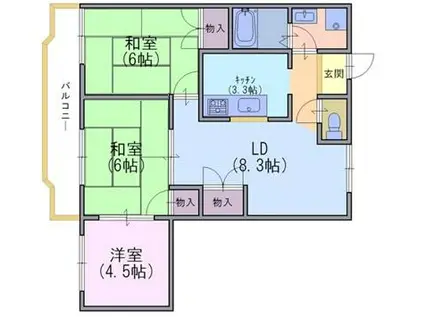 サンバースト山崎(3LDK/3階)の間取り写真