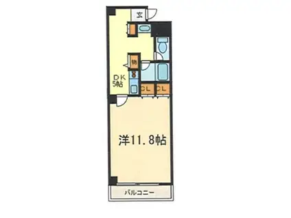 イルソーレ(1DK/6階)の間取り写真