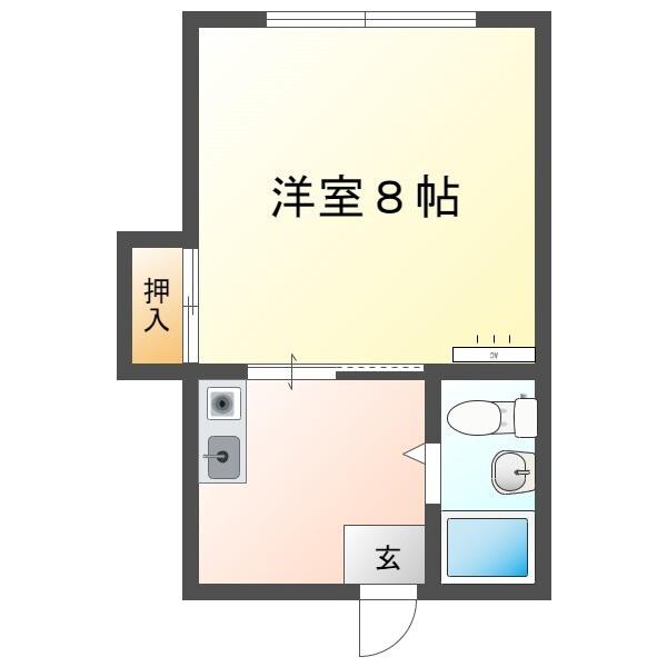 マンション新生(1K/3階)の間取り写真