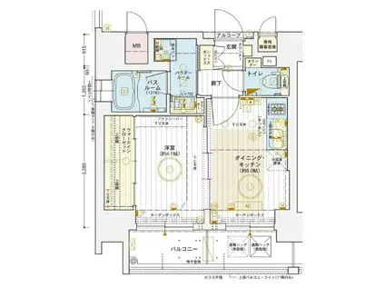エステムコート難波VIエント(1DK/13階)の間取り写真