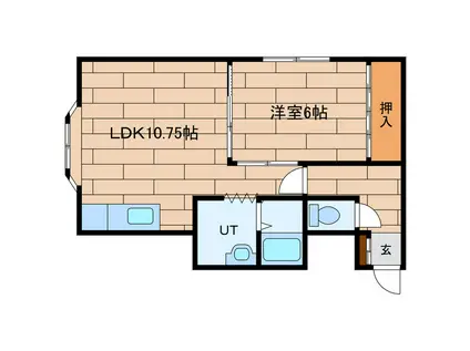 ルミエール上坂(1LDK/3階)の間取り写真