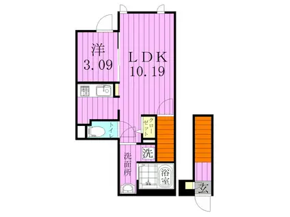 CB町屋ミルト(1LDK/2階)の間取り写真