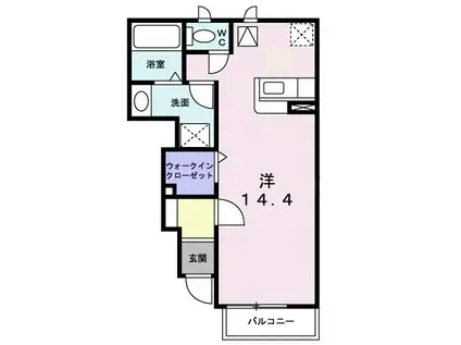 グリーンヒル国分寺A(ワンルーム/1階)の間取り写真