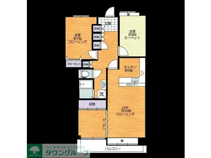 サンスクエア川崎2号棟(2LDK/12階)の間取り写真