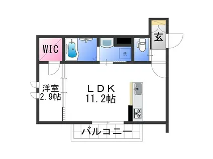 ベレオ鷺ノ森(1LDK/2階)の間取り写真