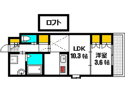 ルナレガロ(1LDK/5階)の間取り写真