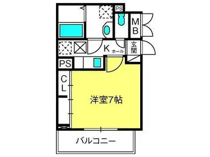 グラン フェリシア(1K/1階)の間取り写真