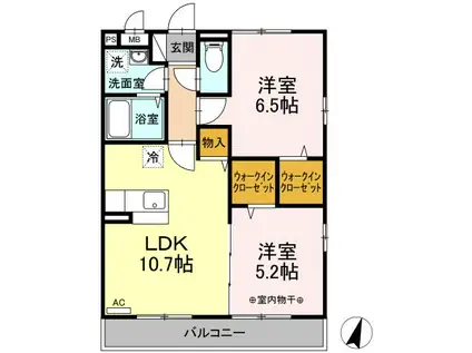 コンフォール瑞江V・VI V(2LDK/3階)の間取り写真