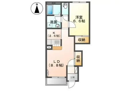 グランディ(1LDK/1階)の間取り写真