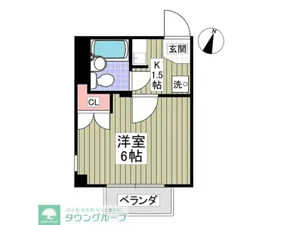 ヴィラン大宮(1K/3階)の間取り写真