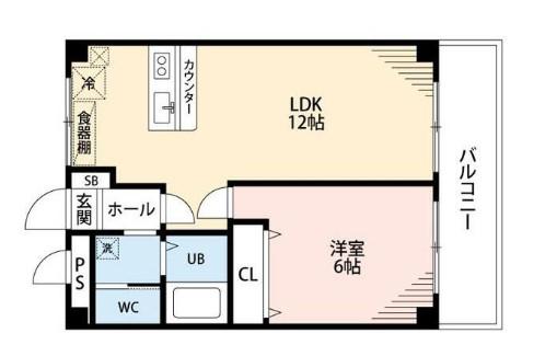 フローレス壱番館・弐番館(1LDK/3階)の間取り写真