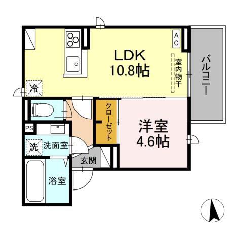 D-ROOM平和(1LDK/2階)の間取り写真