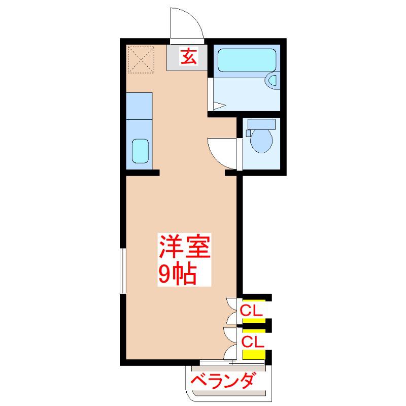 エスポワール荒田(ワンルーム/3階)の間取り写真