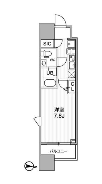 ALTERNA亀戸(1K/5階)の間取り写真