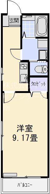 CARTY黒子(1K/1階)の間取り写真
