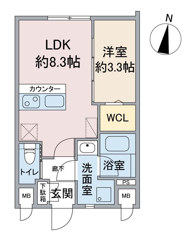 CROSSROAD SASASHIMALIVE(1LDK/2階)の間取り写真