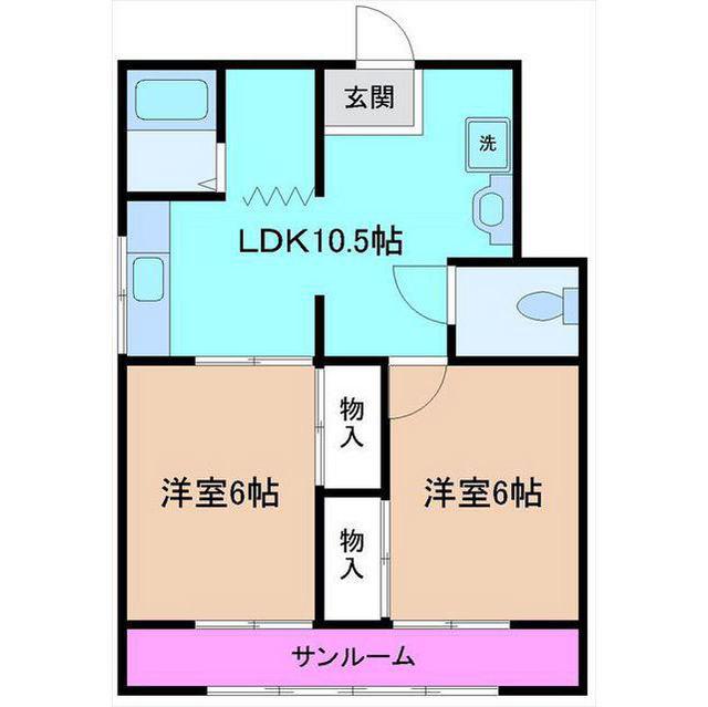 武田ビルNO.2(2LDK/1階)の間取り写真