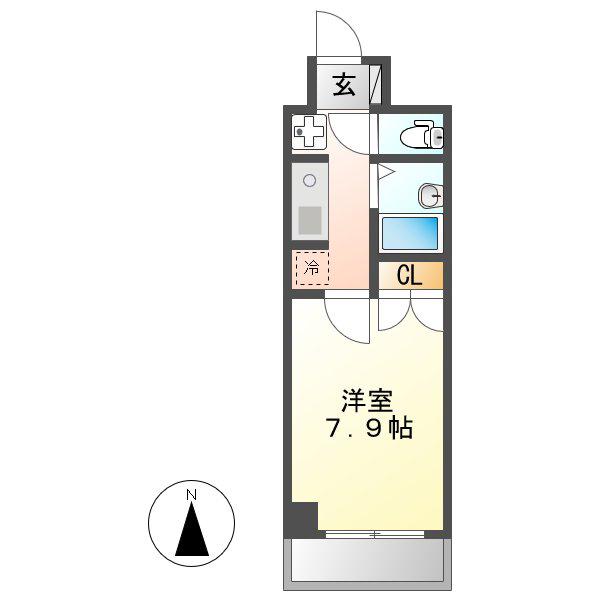 アイビーリーグ大曽根(1K/8階)の間取り写真
