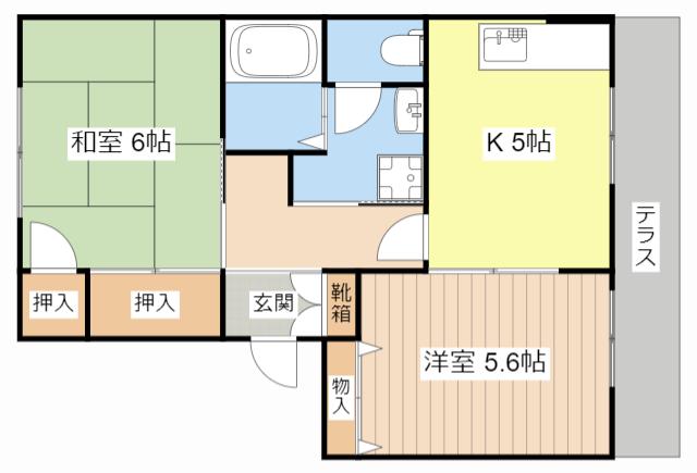 ヴェナビスタ(2K/1階)の間取り写真
