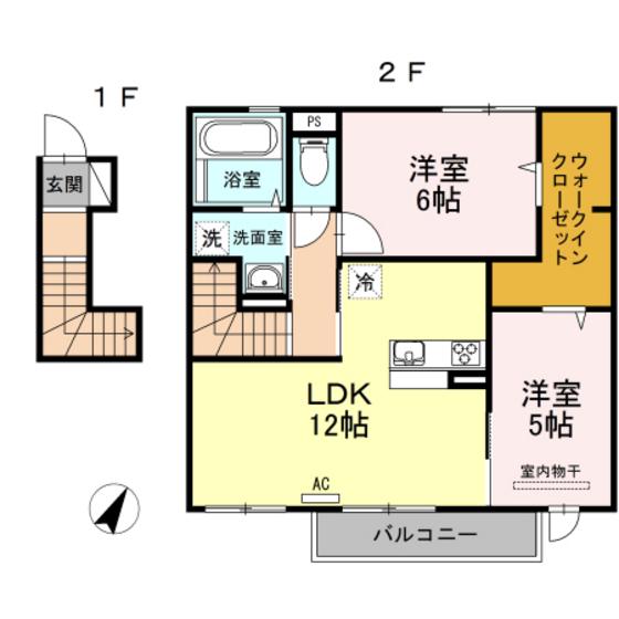 ソラーナ(2LDK/2階)の間取り写真