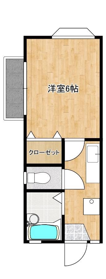 イルマーレ(1K/1階)の間取り写真