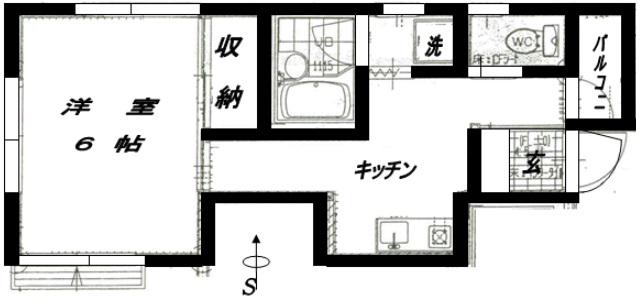エクセルコート(1K/2階)の間取り写真