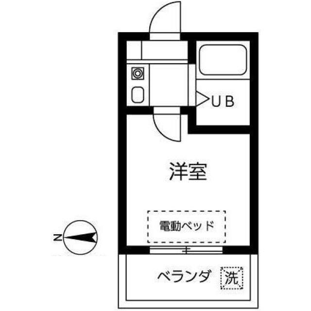 第16紀州ハイツ(1K/2階)の間取り写真