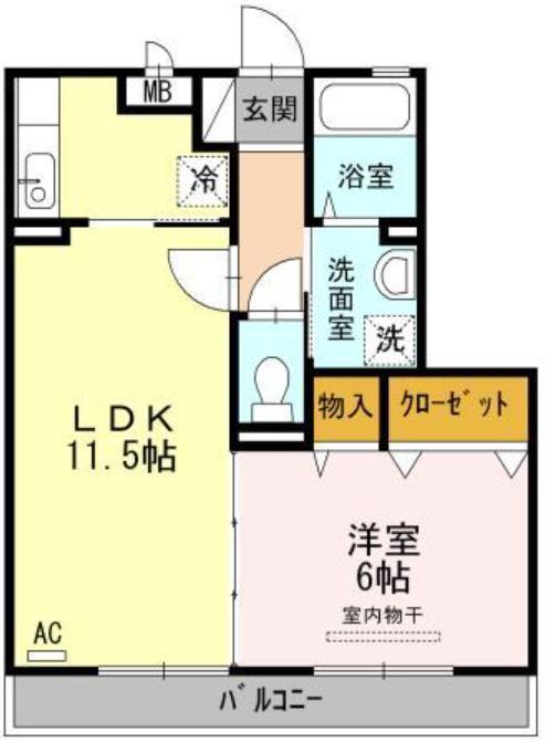 I ・パラッツオ(1LDK/2階)の間取り写真