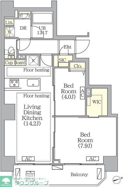 BRICK RESIDENCE南青山(2LDK/12階)の間取り写真