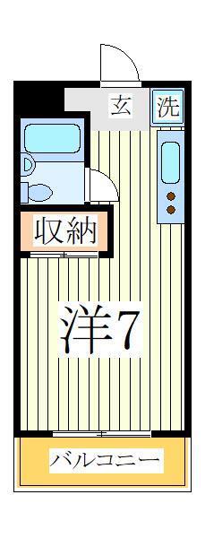 サンハイツ初石(1K/2階)の間取り写真