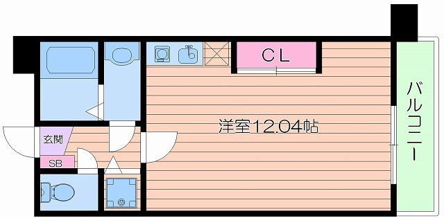 フォレステージュ靭公園(ワンルーム/6階)の間取り写真