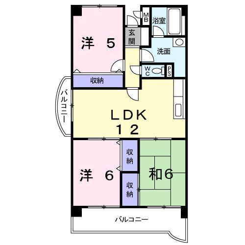 ファミール忠四郎(3LDK/3階)の間取り写真