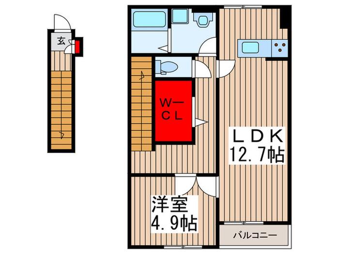 HIRAMASA(1LDK/2階)の間取り写真