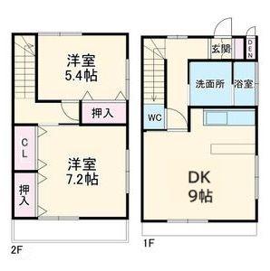 アネックス(2DK/1階)の間取り写真