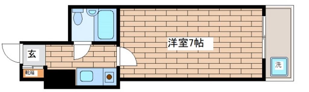 グリーンノート六甲(1K/2階)の間取り写真