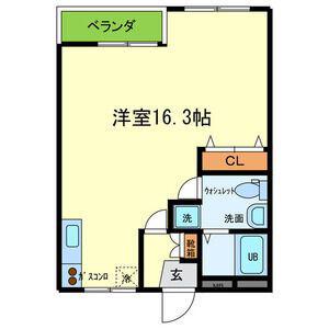 CASA DE LA J(ワンルーム/3階)の間取り写真