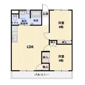 ツインパレスコイズミE&F(2LDK/1階)の間取り写真