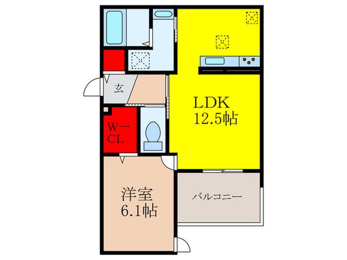アネックスKOKUBO(1LDK/3階)の間取り写真