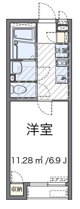 グリーンヒルズ柏尾(1K/1階)の間取り写真