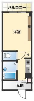 ノイエヨコスカ1番館(ワンルーム/5階)の間取り写真