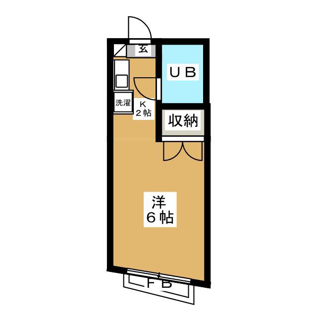 グリュック田園調布(ワンルーム/2階)の間取り写真