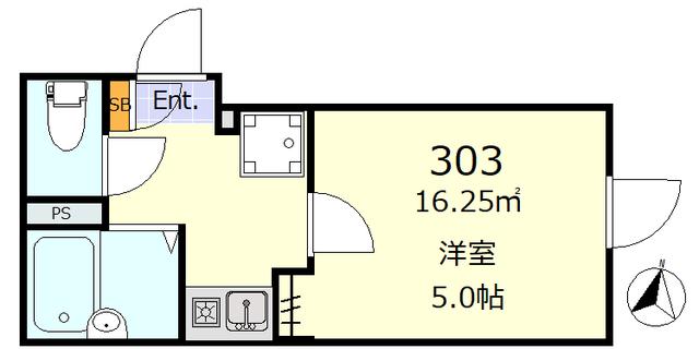 コンフォール新小岩(1K/3階)の間取り写真