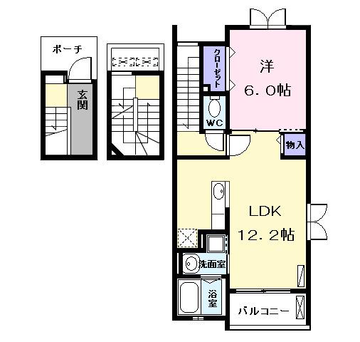 クレメントハウス(1LDK/3階)の間取り写真