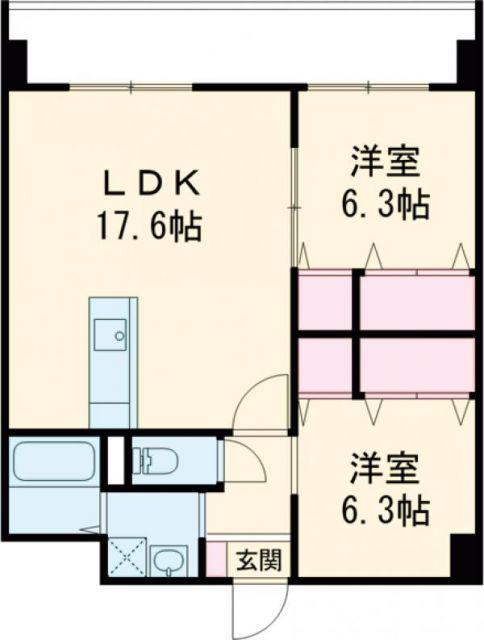 R.SIDE INARI(2LDK/5階)の間取り写真