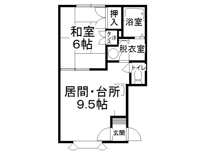 コーポレジェンド(1DK/2階)の間取り写真