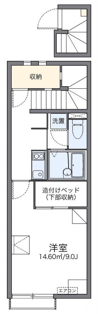 レオネクストオリザ田無II(1K/2階)の間取り写真