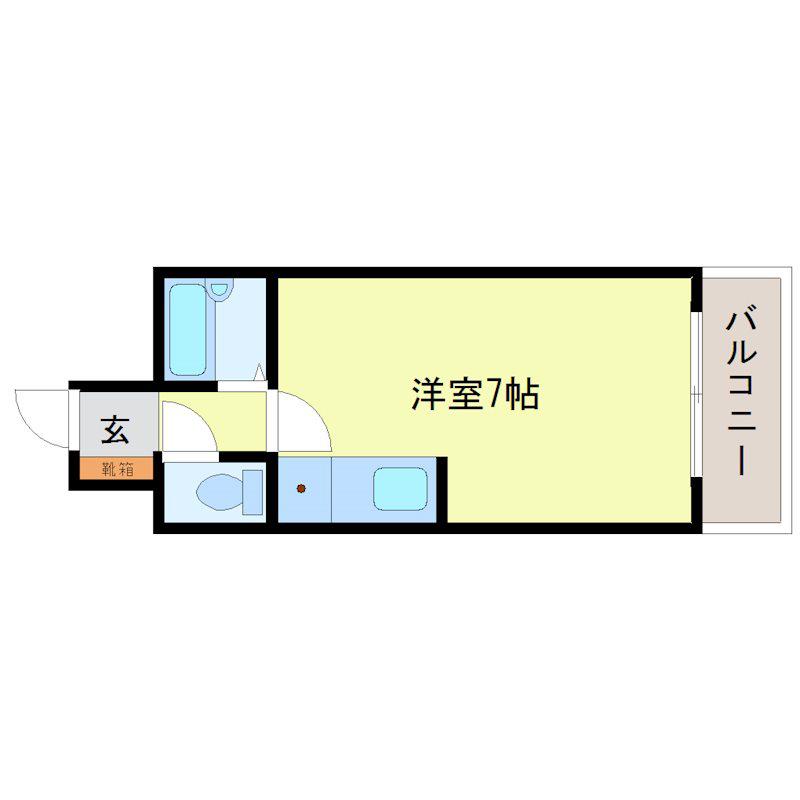 プレアール紫(ワンルーム/2階)の間取り写真