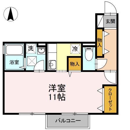 第5関ニューバリヤ(ワンルーム/2階)の間取り写真
