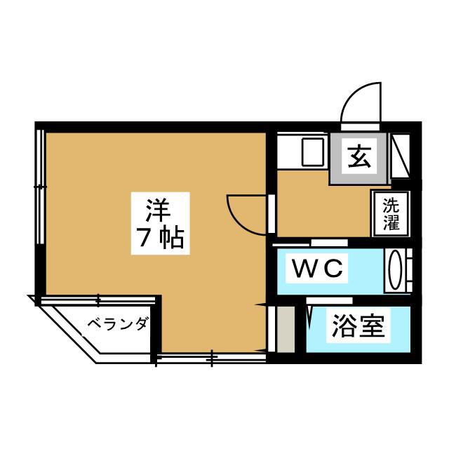 グリーンコート反町(1K/1階)の間取り写真